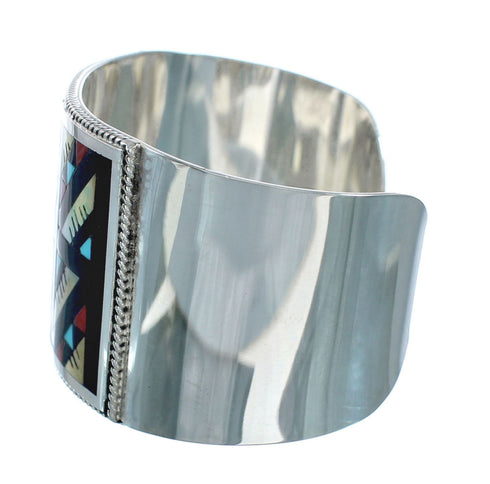 Multicolor Inlay Sterling Silver Zuni Cuff Bracelet NN20141